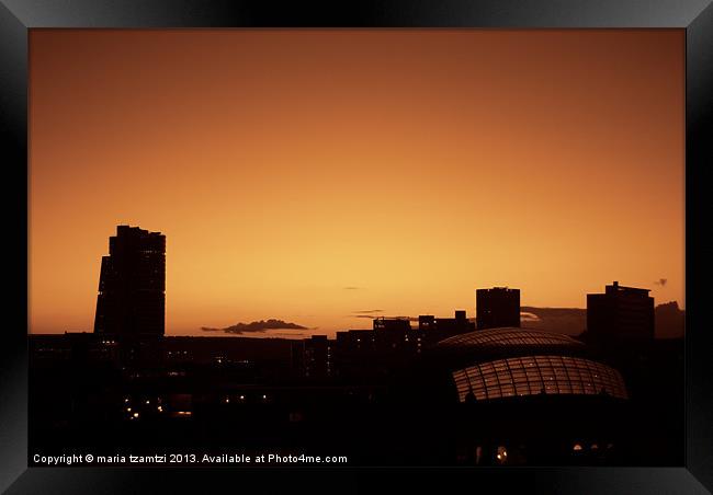 Leeds by dusk Framed Print by Maria Tzamtzi Photography