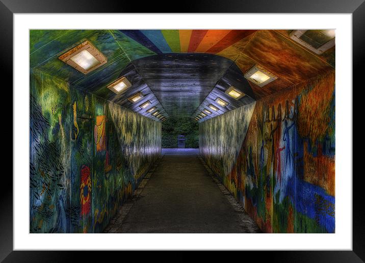 Graffiti Tunnel Framed Mounted Print by Ian Mitchell