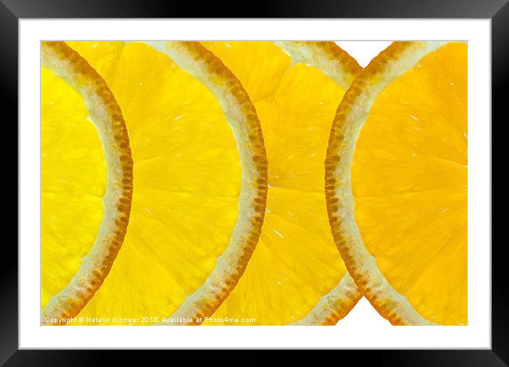 Refreshing Orange Slices Framed Mounted Print by Natalie Kinnear