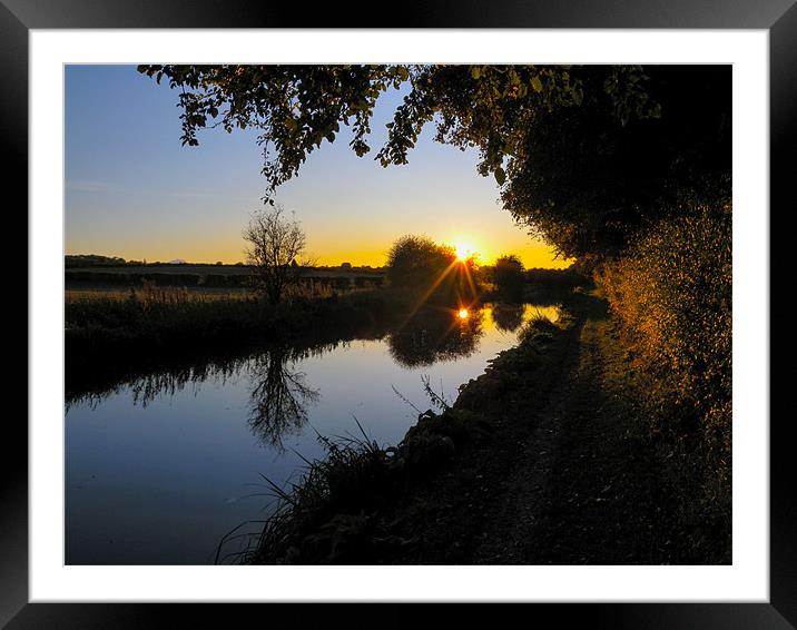 Canal Sunset Framed Mounted Print by Mark Llewellyn