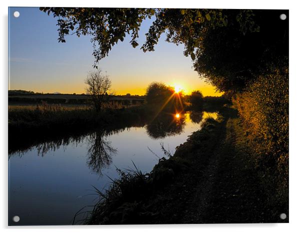 Canal Sunset Acrylic by Mark Llewellyn