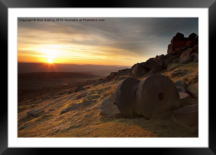 Stanage Edge Sunset Framed Mounted Print by RSRD Images 