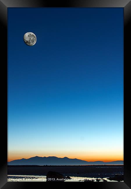 Ardrossan New Moon Framed Print by Paul Messenger