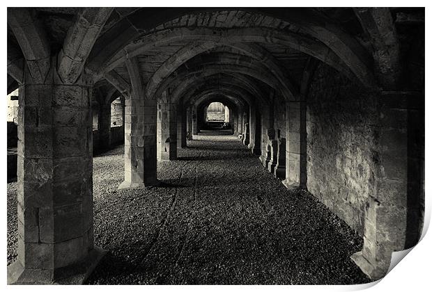 A Priory Vault. Print by David Hare