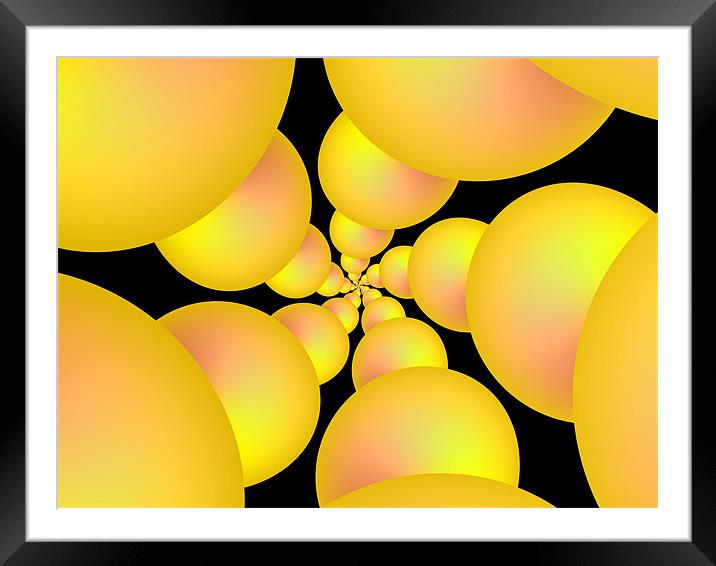 Yellow Sphere Spiral Framed Mounted Print by Colin Forrest