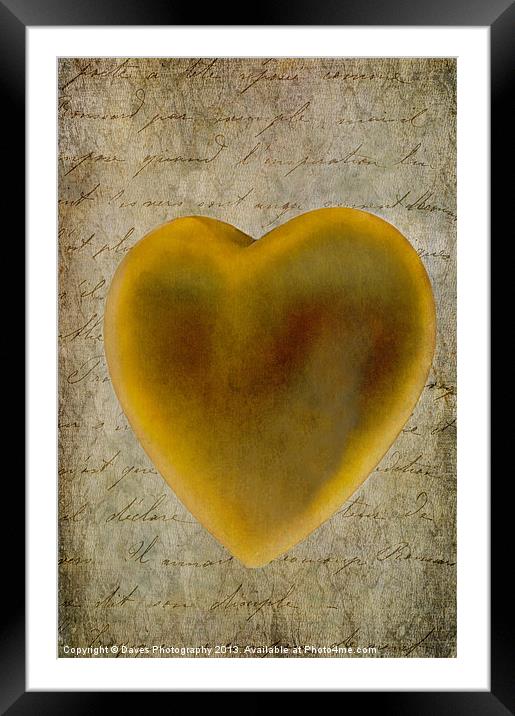 Love You With My Heart Framed Mounted Print by Daves Photography
