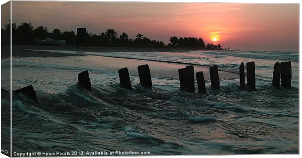 Gambian Sunset Canvas Print by Dave Burden