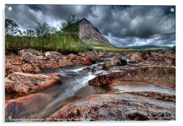 Buachaille Etive Mor Glencoe Scotland Acrylic by Paul Messenger