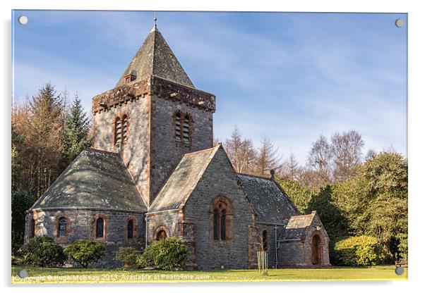 Building, Church, Southwick parish church, Dumfrie Acrylic by Hugh McKean