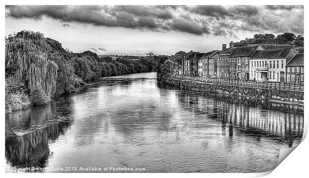 A View From Bewdley Bridge (BW) Print by Keith Cullis
