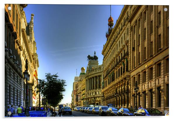 Calle de Alcalá, Madrid Acrylic by Tom Gomez