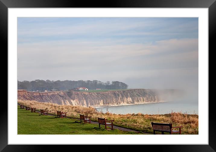 Misty over Sewerby Framed Mounted Print by David Hollingworth