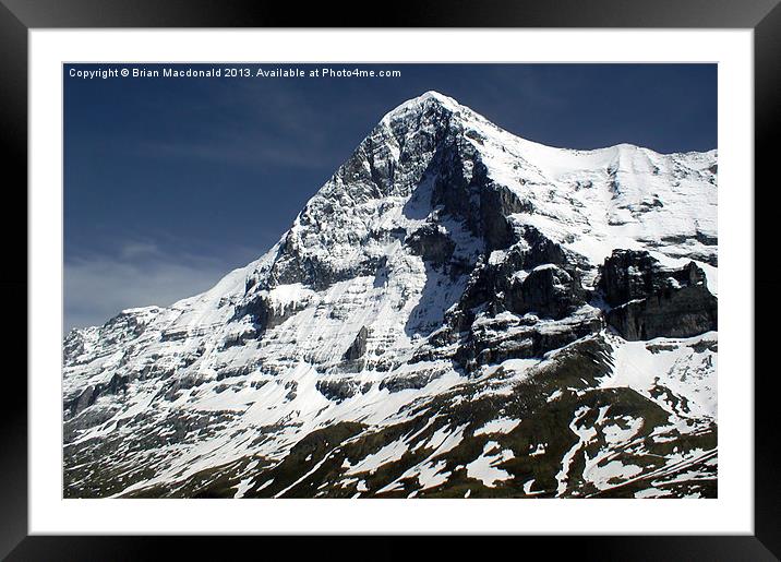 The Eiger North Face Framed Mounted Print by Brian Macdonald