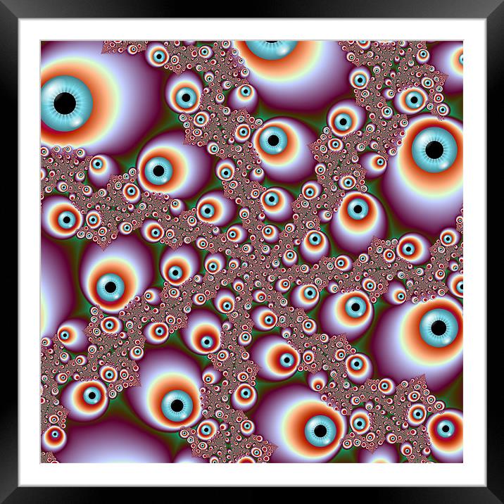 Wall of Eyes Spiral Framed Mounted Print by Colin Forrest