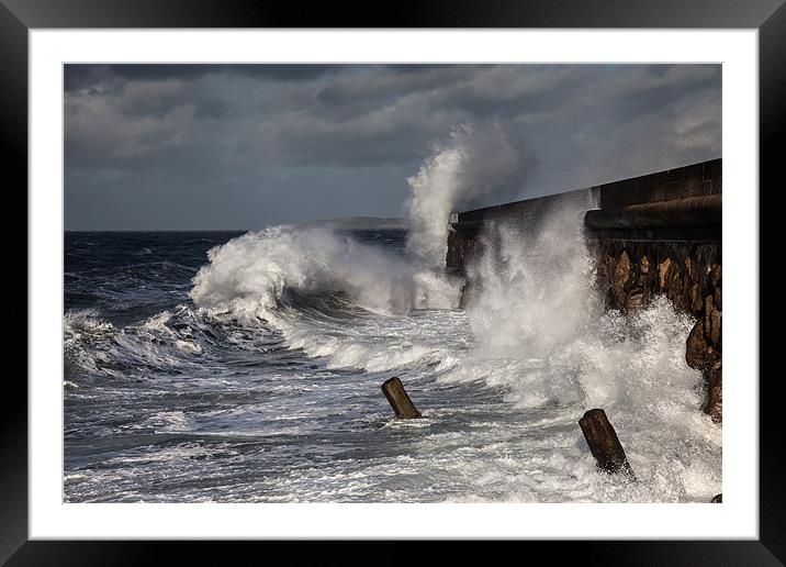 Holyhead Breakwater Framed Mounted Print by Gail Johnson