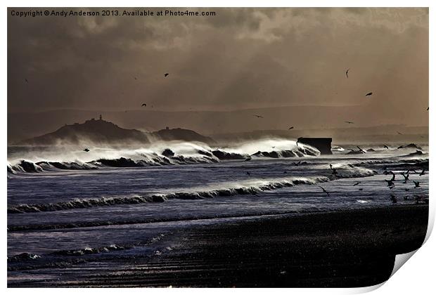 Scottish Estuary in Stormy Conditions Print by Andy Anderson