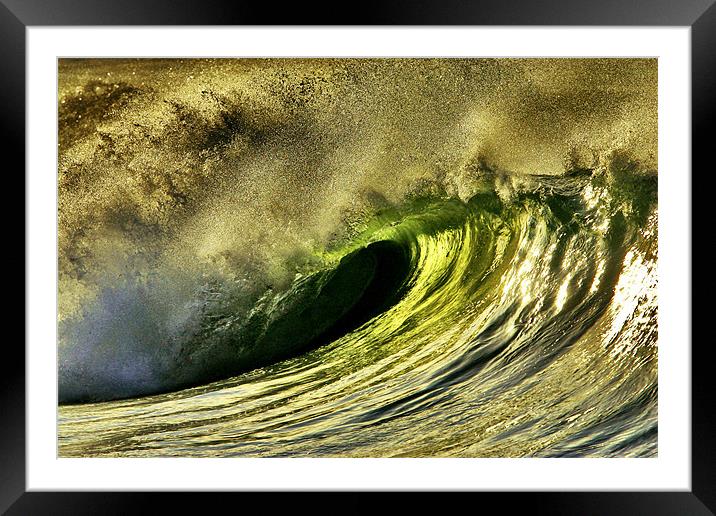 Wild Wave Framed Mounted Print by Geoff Tydeman