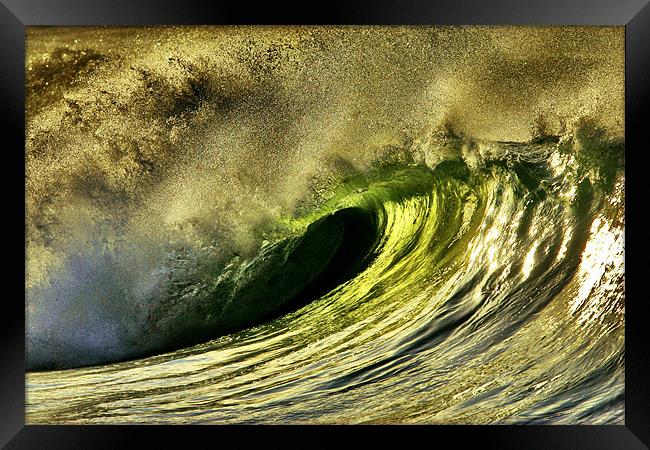 Wild Wave Framed Print by Geoff Tydeman