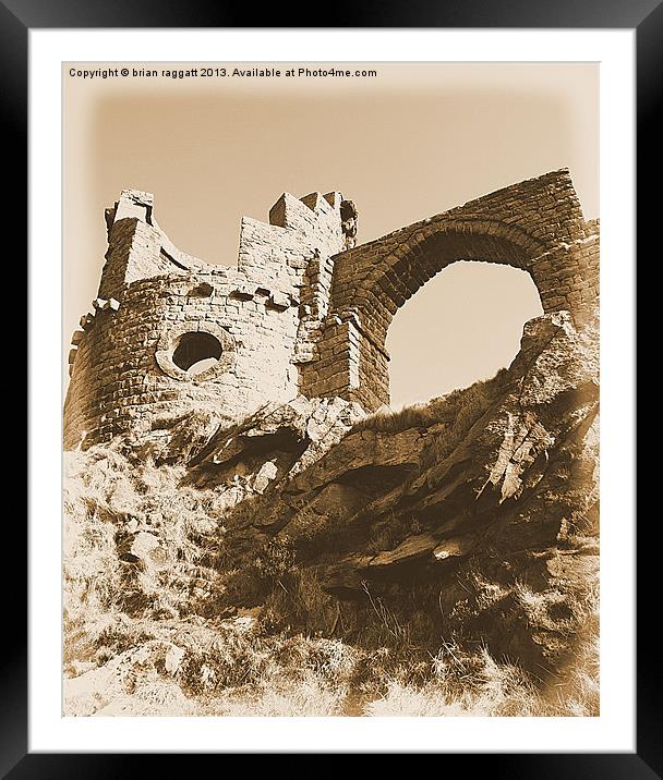 Castle Sepia Framed Mounted Print by Brian  Raggatt