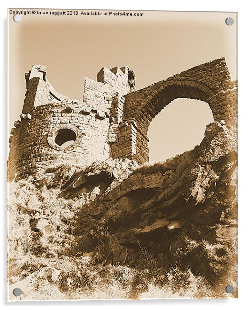 Castle Sepia Acrylic by Brian  Raggatt