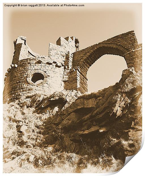 Castle Sepia Print by Brian  Raggatt