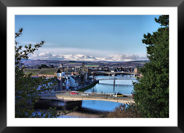 Inverness, the Highland Capital, in Winter Framed Mounted Print by Jacqi Elmslie