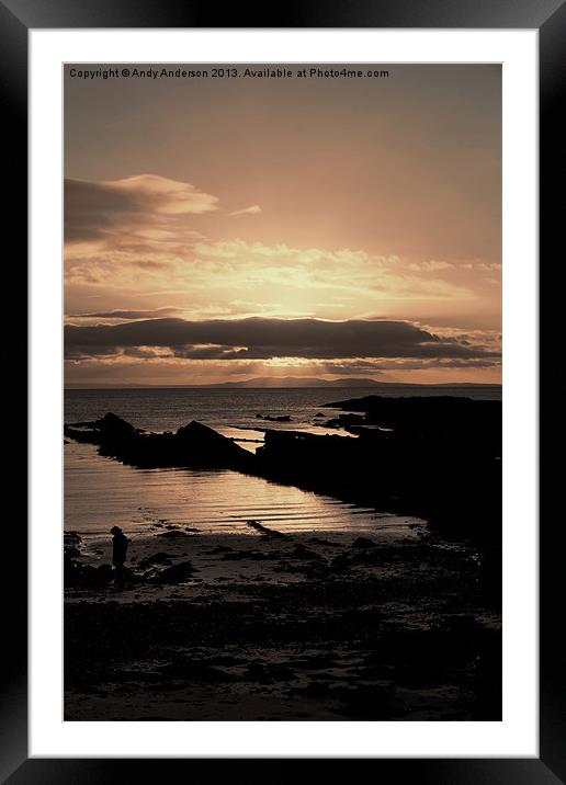 Scottish Estuary Beach Sunset Framed Mounted Print by Andy Anderson