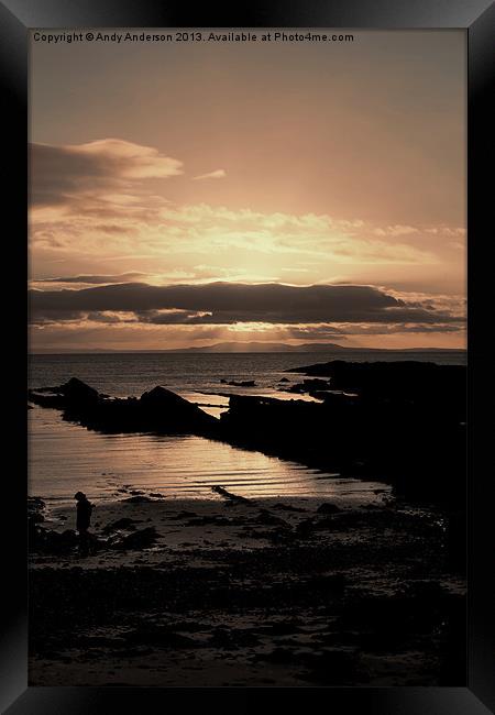 Scottish Estuary Beach Sunset Framed Print by Andy Anderson