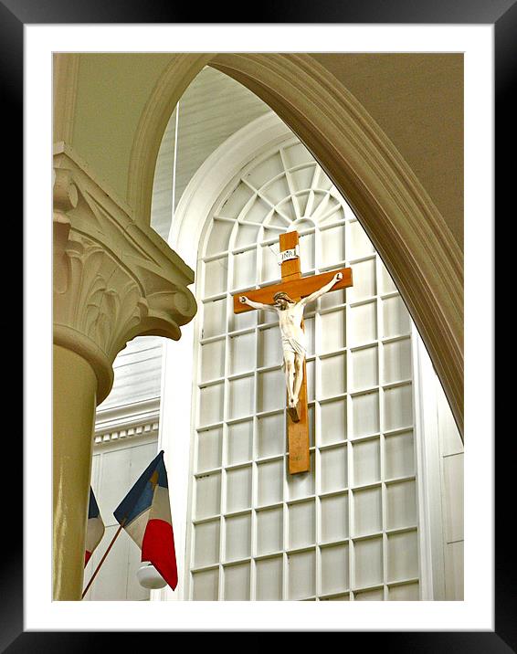 Arched Crucifix Framed Mounted Print by David Davies