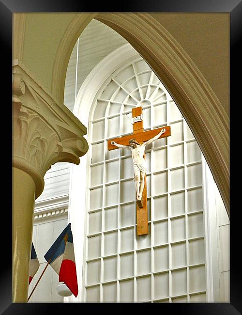 Arched Crucifix Framed Print by David Davies