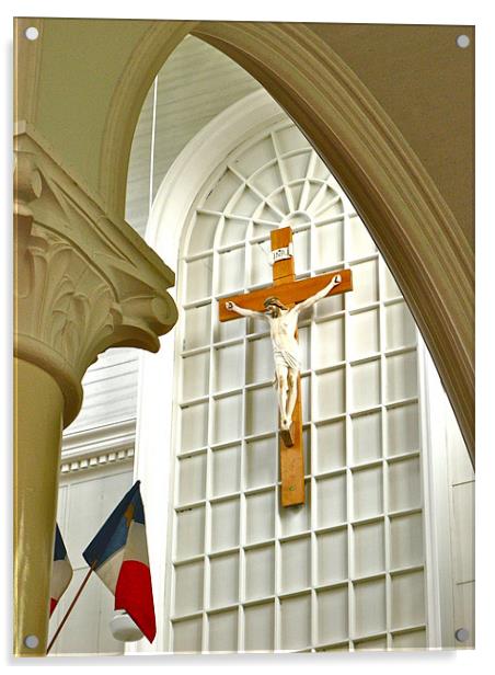 Arched Crucifix Acrylic by David Davies