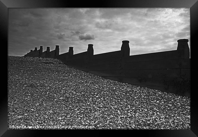 Whitstable Pebbles and Sky Framed Print by James Ward
