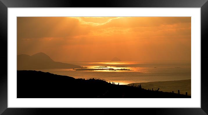 Sunset Blasket Islands Framed Mounted Print by barbara walsh