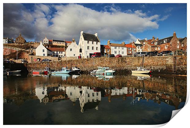Crail Harbour Reflections Print by Andrew Beveridge