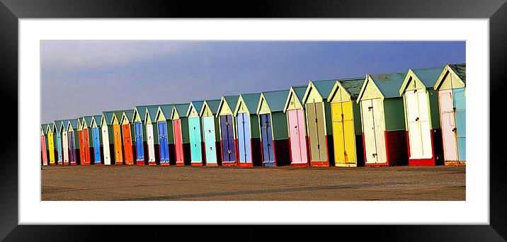 Beach Huts Framed Mounted Print by Geoff Tydeman