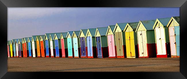 Beach Huts Framed Print by Geoff Tydeman