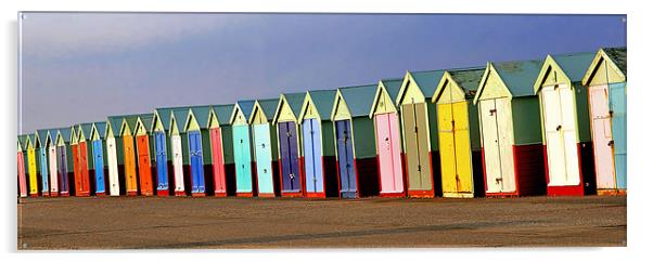 Beach Huts Acrylic by Geoff Tydeman