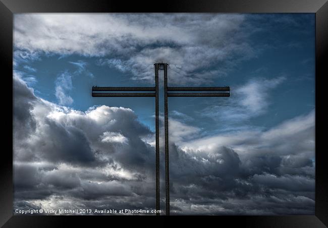 Cross and Cloud Framed Print by Vicky Mitchell