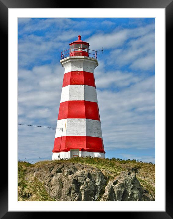 Brier Island (West) Lighthouse Framed Mounted Print by David Davies