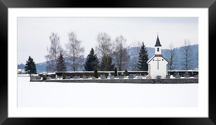 Winter chapel Framed Mounted Print by Ian Middleton