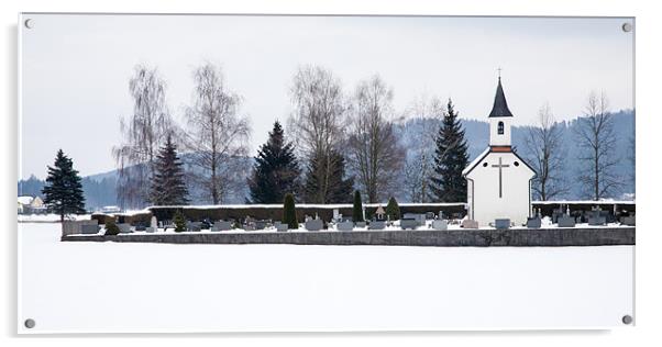 Winter chapel Acrylic by Ian Middleton
