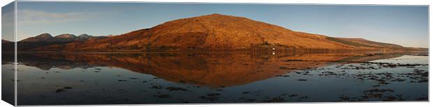 Evening reflections,Loch Eil. Canvas Print by John Cameron