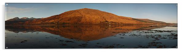 Evening reflections,Loch Eil. Acrylic by John Cameron