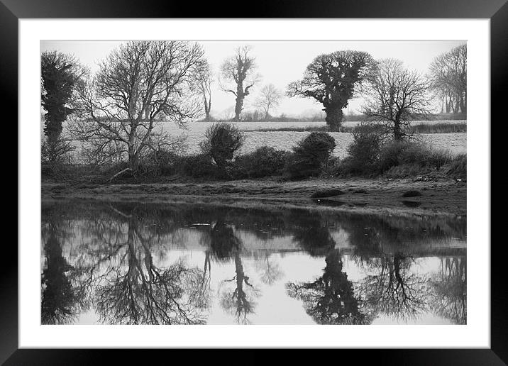 Carew Lake Mill Pond Reflections Framed Mounted Print by Simon West