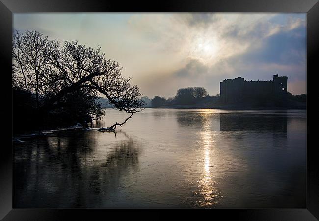 Carew Castle Early Morning Framed Print by Simon West