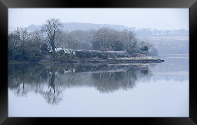 Carew Castle Mill Pond Reflections Framed Print by Simon West