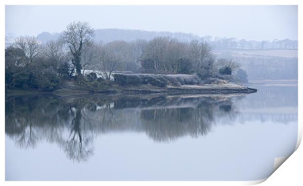 Carew Castle Mill Pond Reflections Print by Simon West