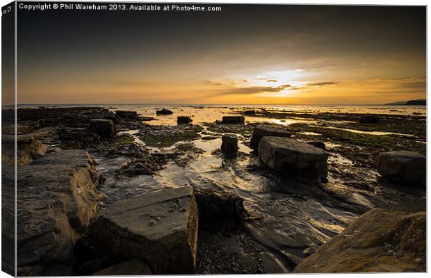 Low tide on the ledge Canvas Print by Phil Wareham