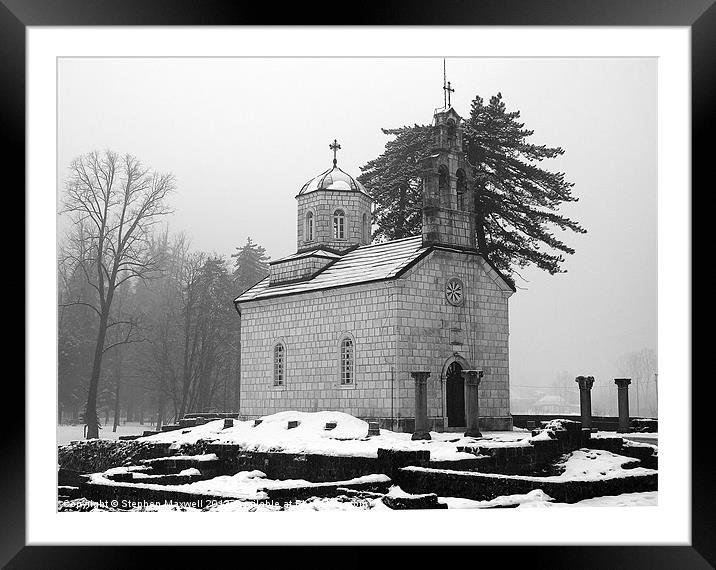 The Old Court Church, Cetinje, Montenegro Framed Mounted Print by Stephen Maxwell