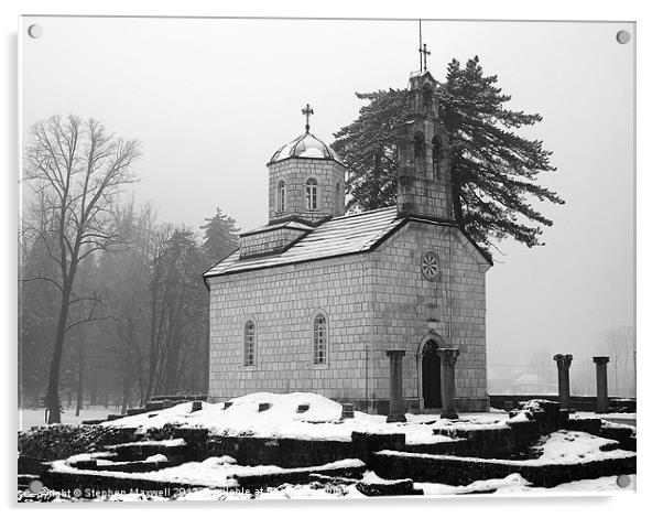 The Old Court Church, Cetinje, Montenegro Acrylic by Stephen Maxwell